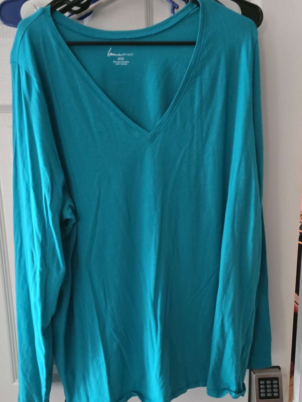 Lane Bryant Teal V-Neck Long Sleeve Top